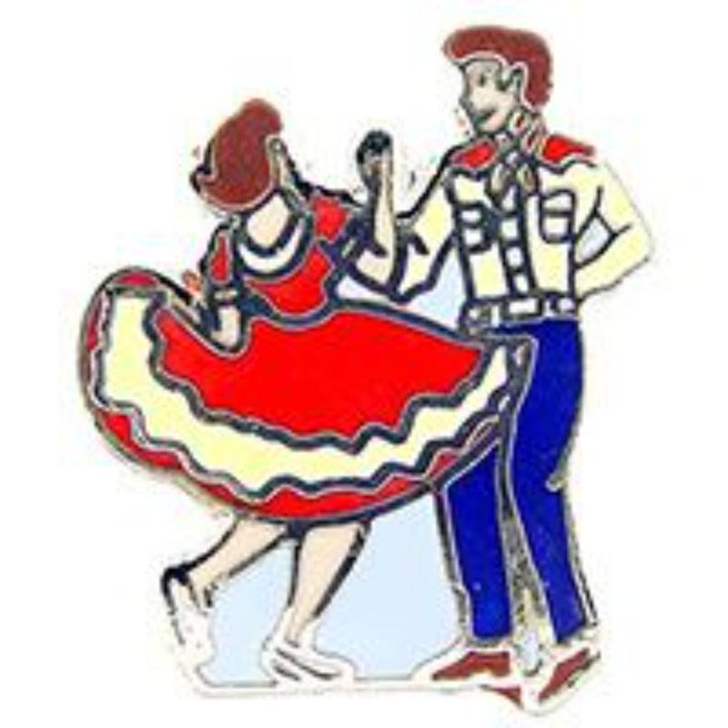 P02292 Pin - Square Dancers - 1 in.