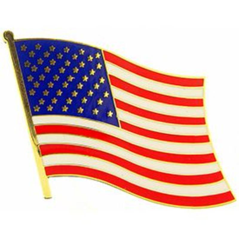 P03289 Pin - USA Flag, Wavy - 1.63 in.