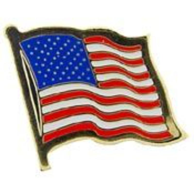 P09615 Pin - USA Flag, Wavy - 0.75 in.