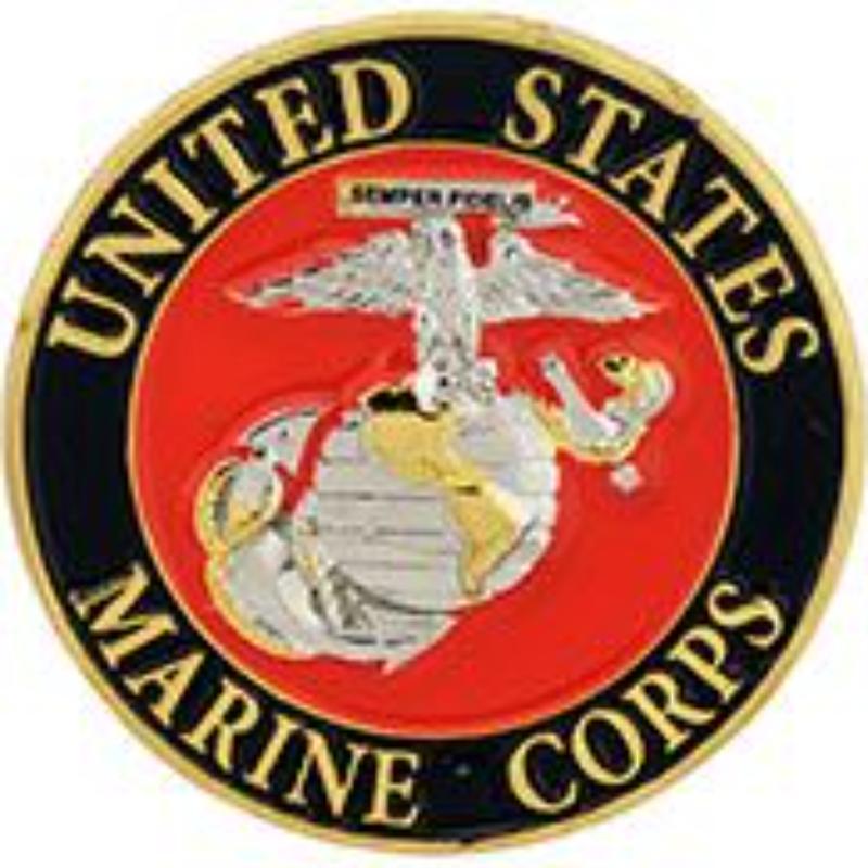 P13771 Pin - USMC Logo E - Reg, Silver & Gold - 1 in.