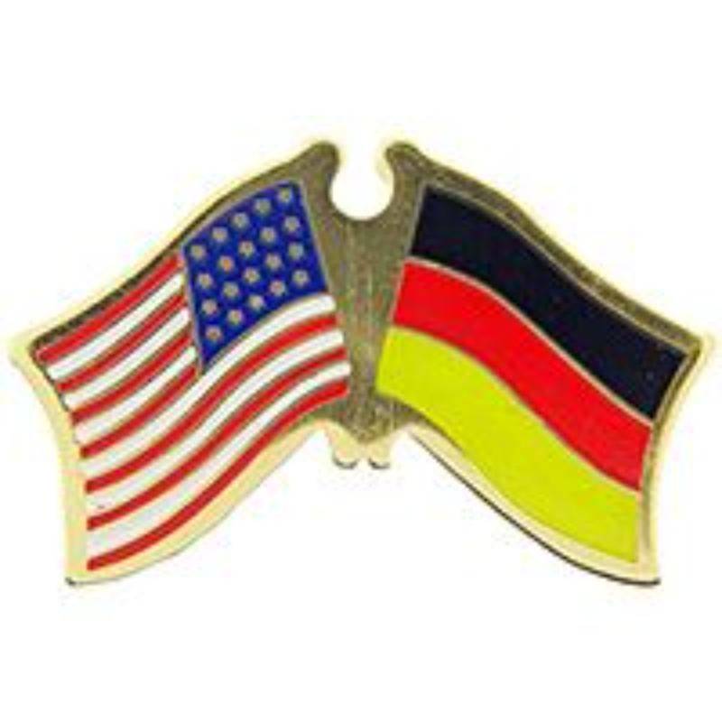 P09819 Cross Flags Pin - USA & Germany - 1.125 in.
