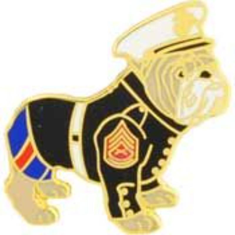 P12661 Pin - USMC, Bulldog, Dressed - 1 in.