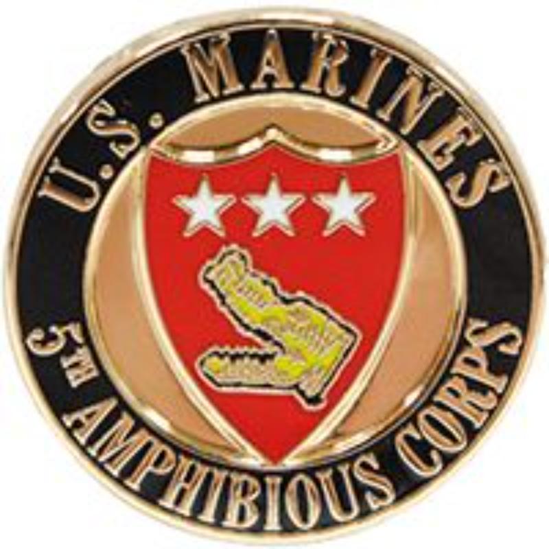 P14083 Pin - USMC, 5th Amphibious - 1 in.