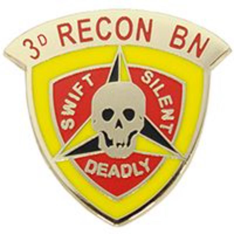 P14724 Pin - USMC, 3rd Recon.BN. with Yellow - 1 in.