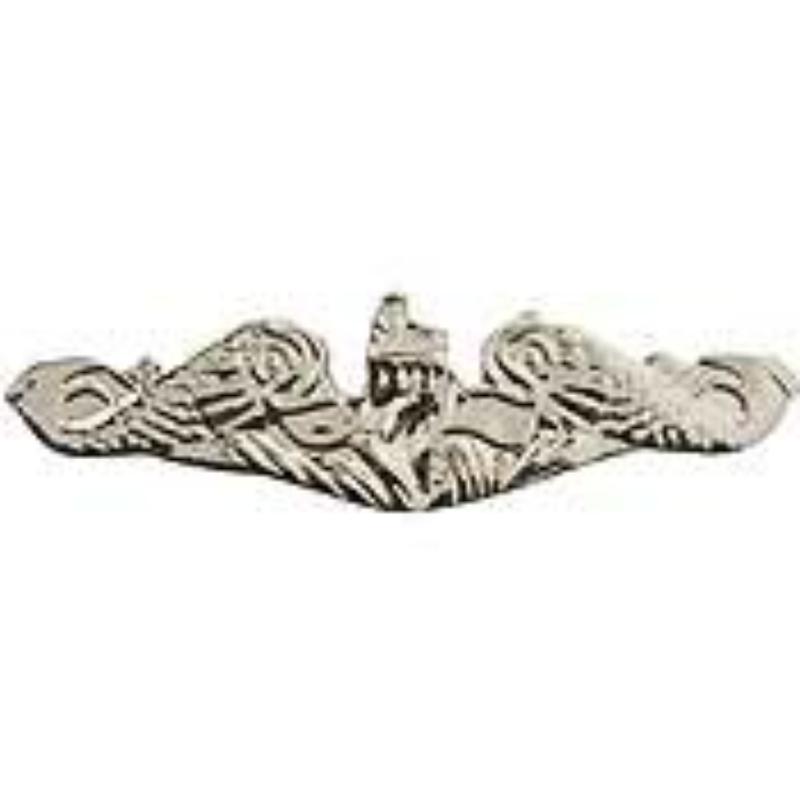 P14737 Pin - USN, Submergence Dolphin, Silver - 1.25 in.