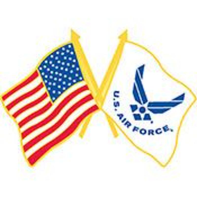 P14807 Pin - USAF Flag, USA & USAF - Small - 1.125 in.