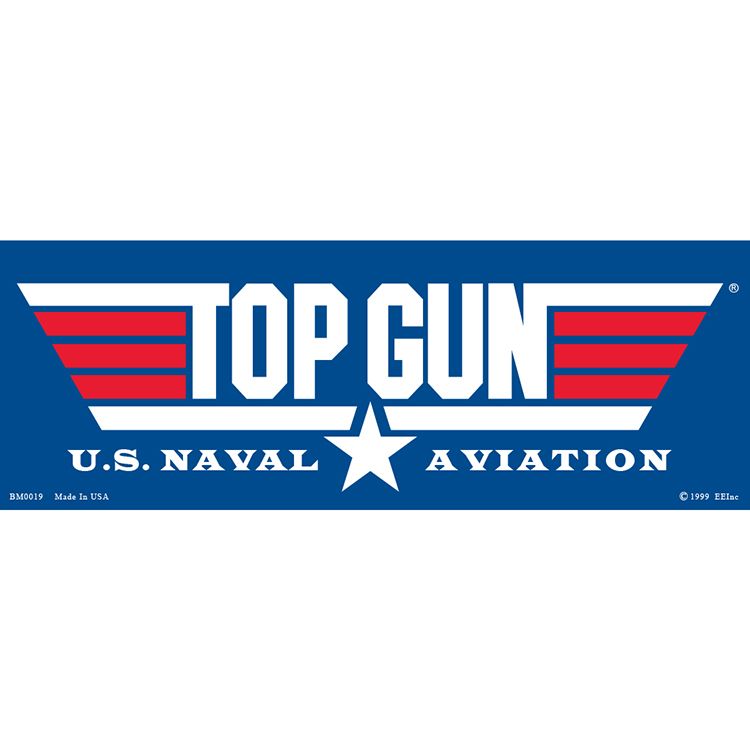 BM0019 Sticker - USN, Top Gun - 3.5 x 10 in.