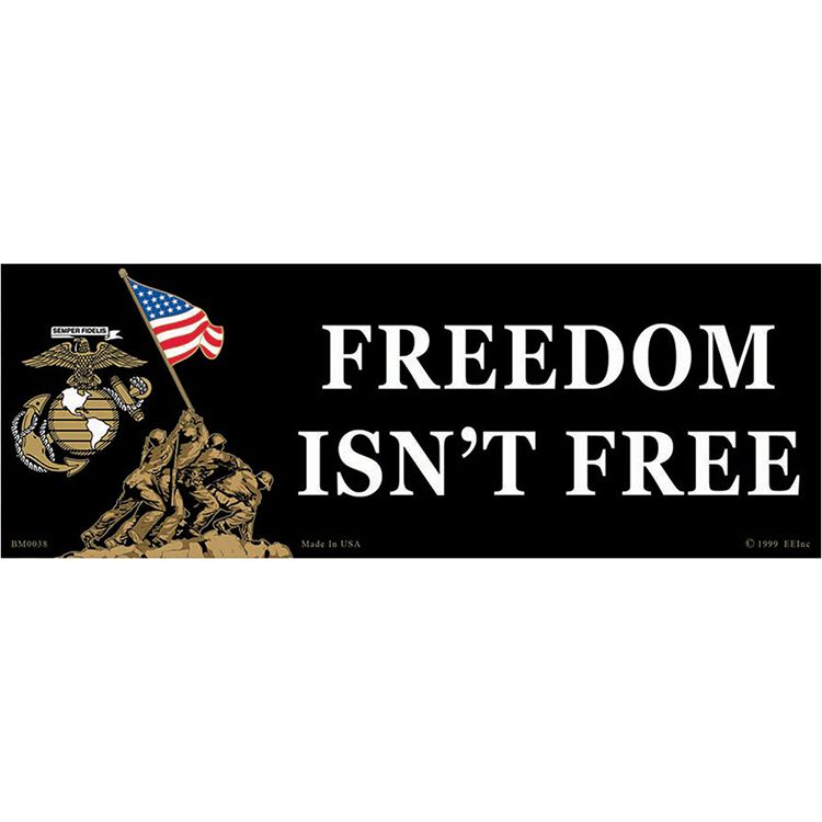 BM0038 Sticker - USMC, Iwo Jima - 3.5 x 10 in.