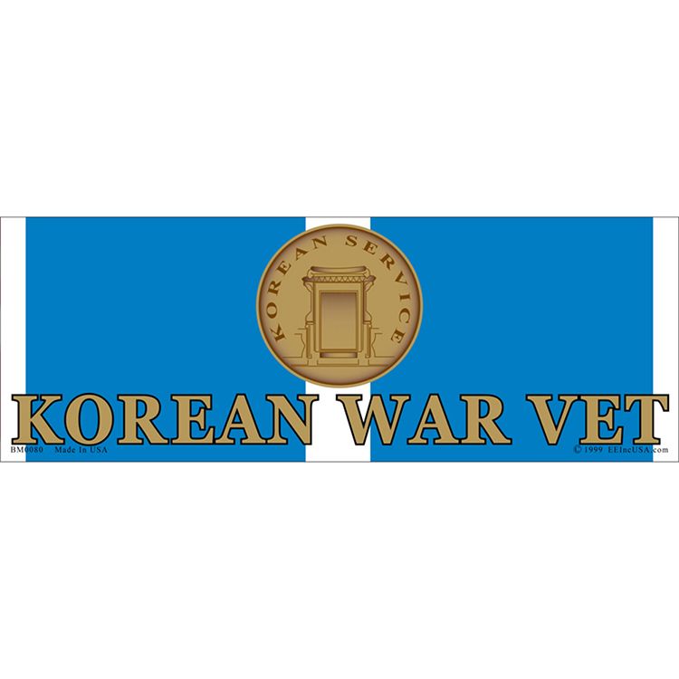 BM0080 Sticker - Korea War Service Ribbon - 3.5 x 10 in.