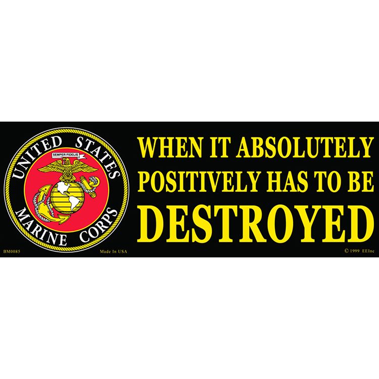 BM0085 Sticker - USMC, When It ABS - 3.5 x 10 in.