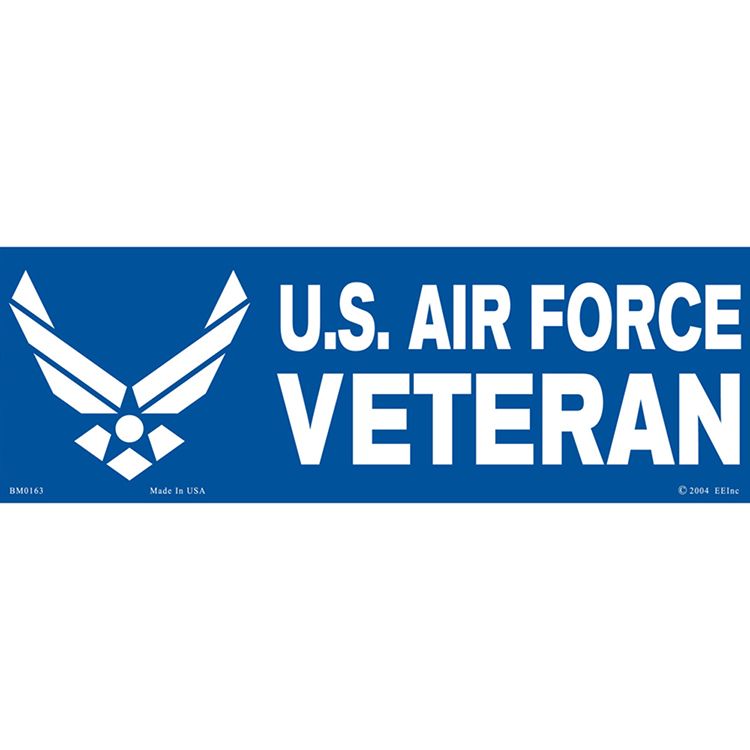 BM0163 Sticker - USAF Symbol Veteran - 3.5 x 10 in.