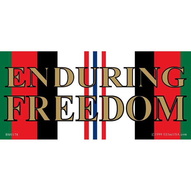 BM0178 Sticker - Afghan War, Service Ribbon - Enduring Freedom - 3 x 6.5 in.