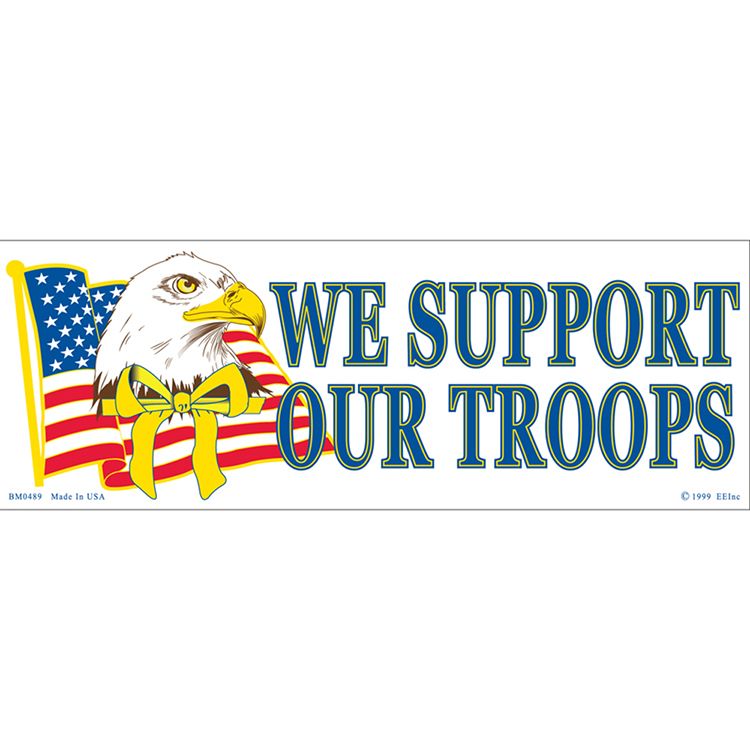 BM0489 Sticker - Support Our Troop - 3.5 x 10 in.