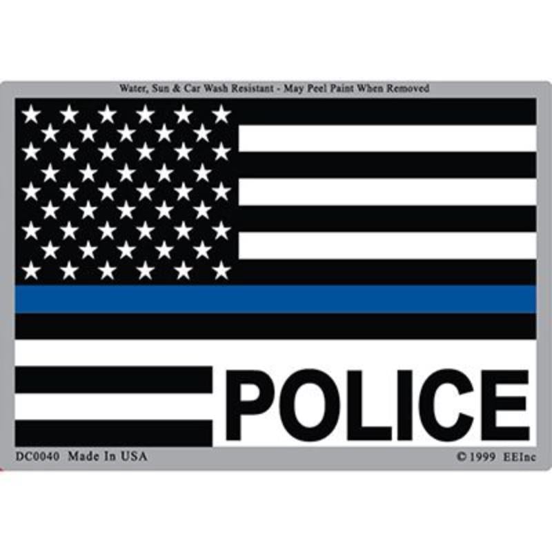 DC0040 Sticker - Police USA, Blue Line - 3 x 4.25 in.