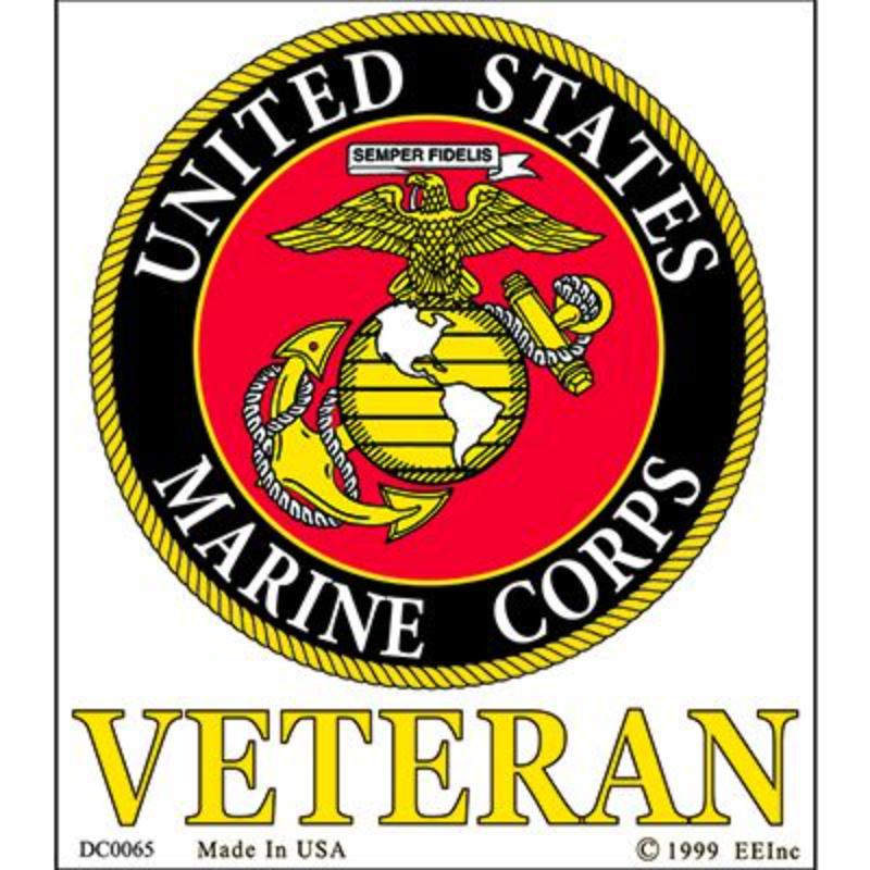 DC0065 Sticker - USMC Veteran - 3 x 4.25 in.