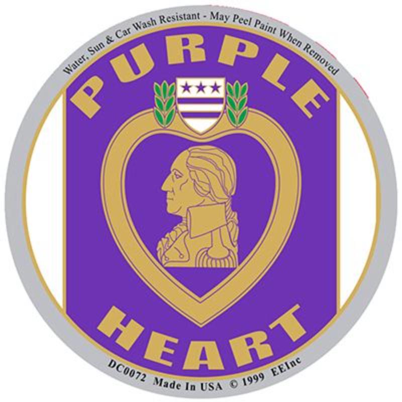 DC0072 Sticker - Purple Heart - 3.5 in.