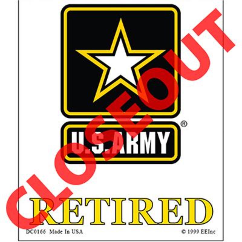 DC0166 Sticker - Army Logo, Retired - 3.5 x 4.13 in.