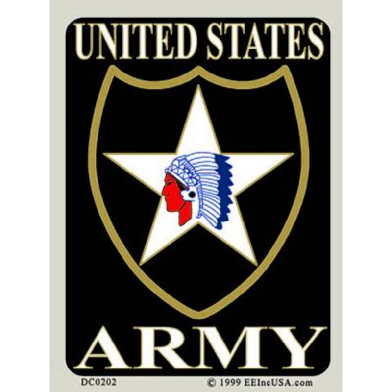 DC0202 Sticker - Army, 2nd Division - 3 x 4.25 in.