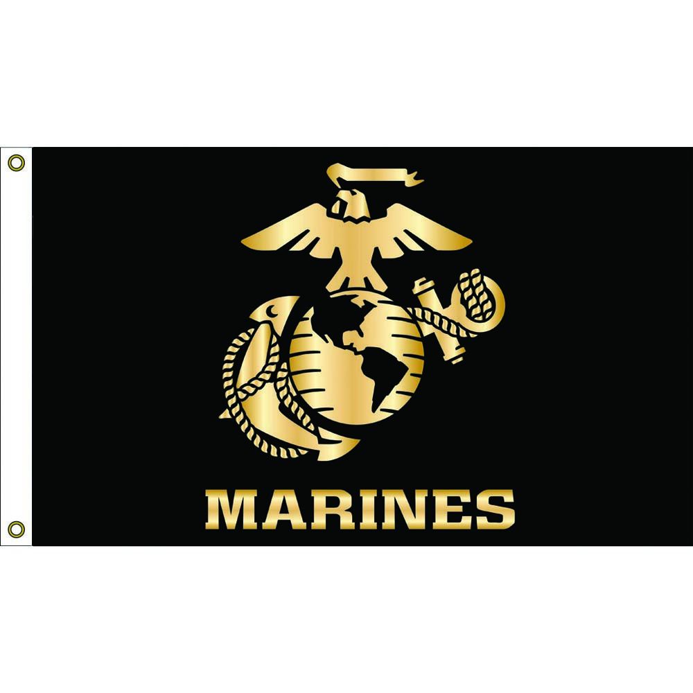 F1681 Flag - USMC EGA Gold, Poly-Cotton - 3 x 5 ft.
