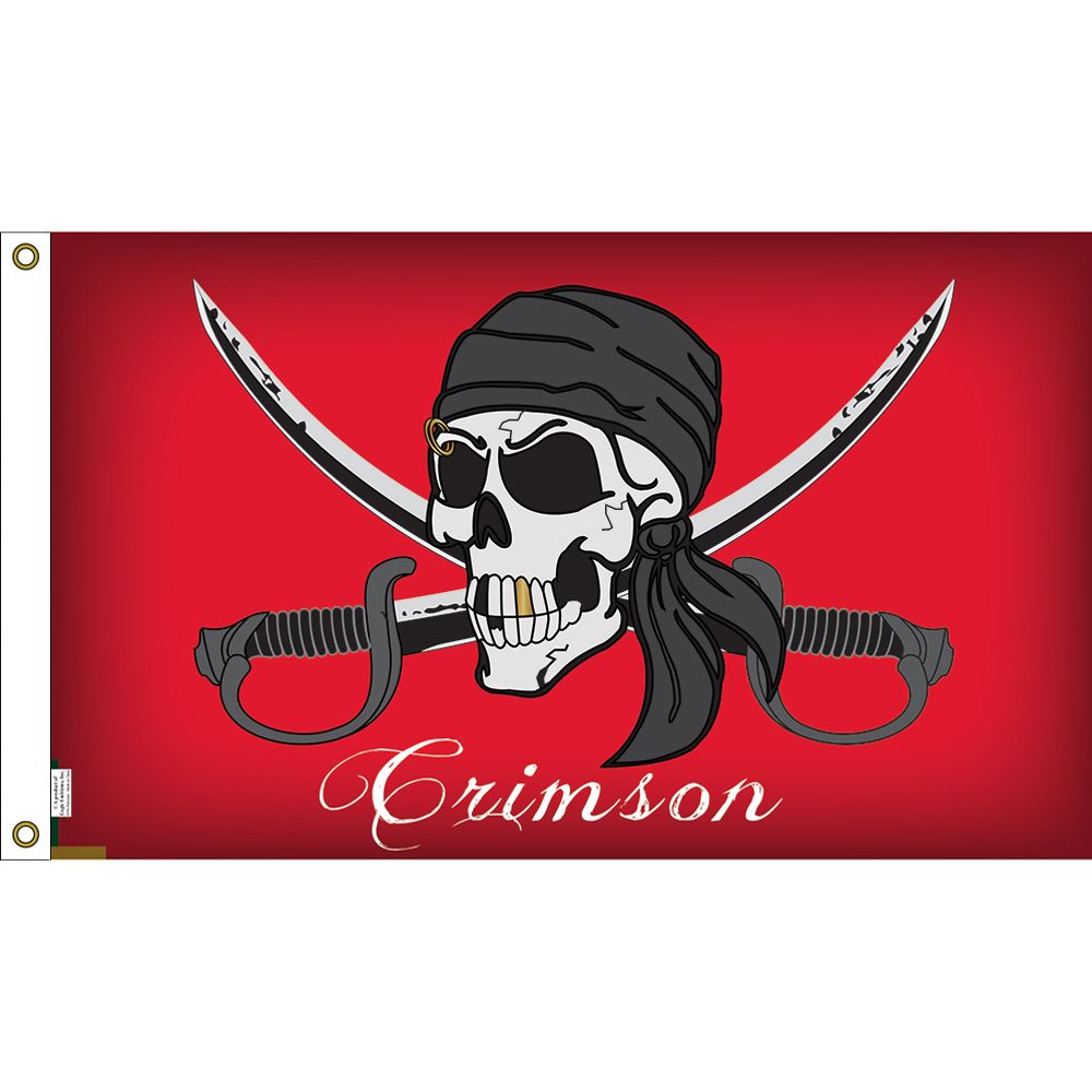 F1828 Flag - Pirate, Crimson - 3 x 5 ft.