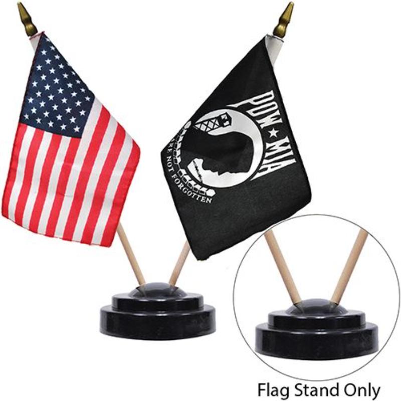 F9812 Flag Stand, Black, 2-Flag - 4 x 6 in. Stick Flag