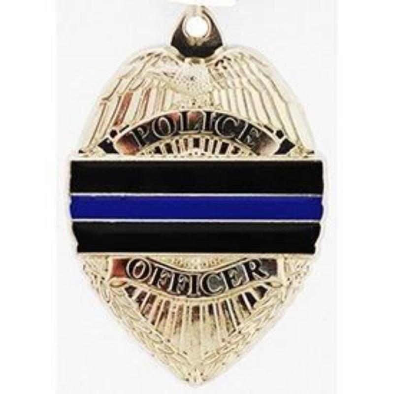 KC2008 Key Ring - Police, Blue Line, Bright-Shine - 1.75 in.