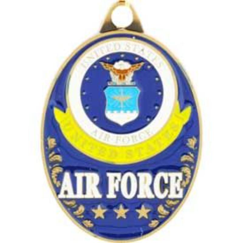 KC2034 Key Ring - USAF EMB - Oval, Bright-Shine - 1.75 in.