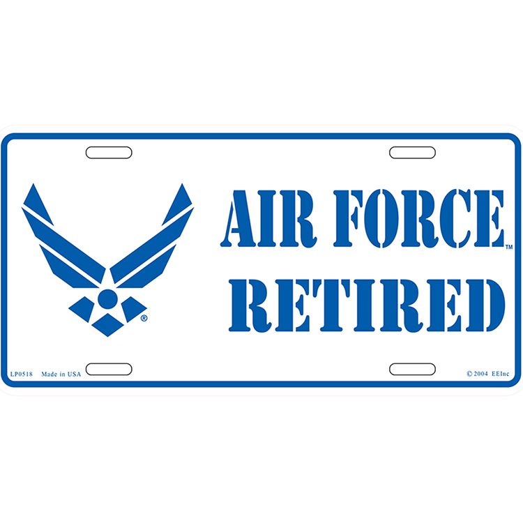 LP0518 License Plate Frame - USAF Emblem Retired - 6 x 12 in.
