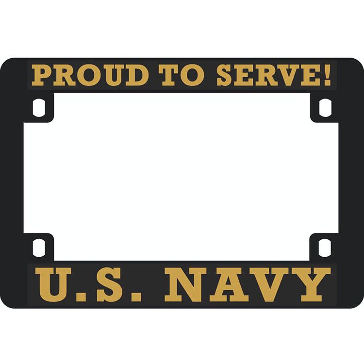 LP0807 Heavy Plastic License Plate Frame, USN - 5 x 7.25 in.