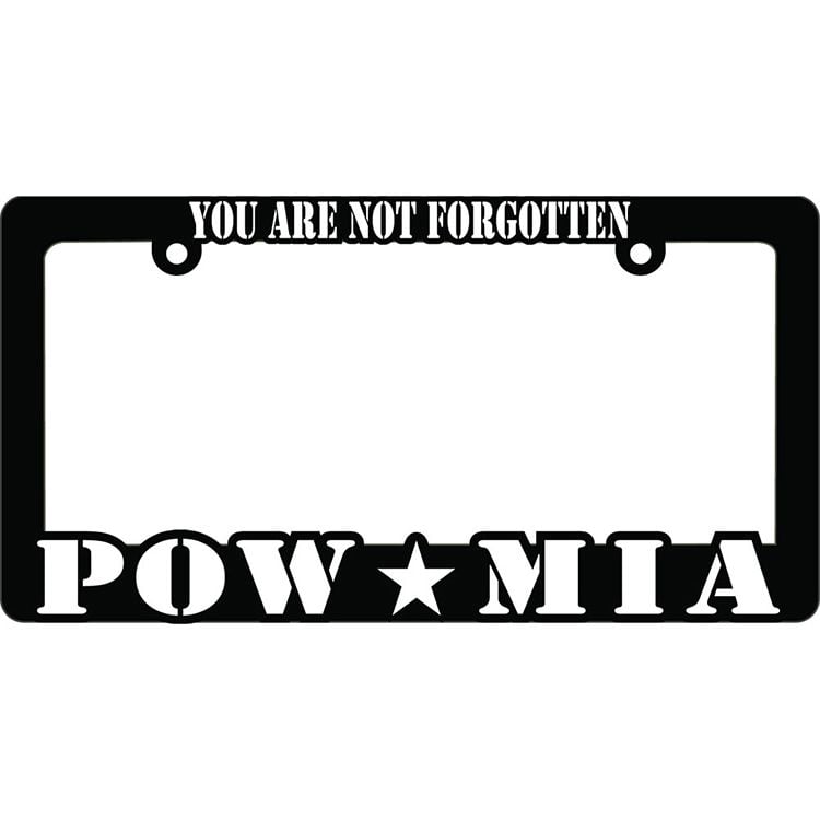 LP0900 Heavy Plastic License Plate Frame, Pow Mia - 6 x 12 in.