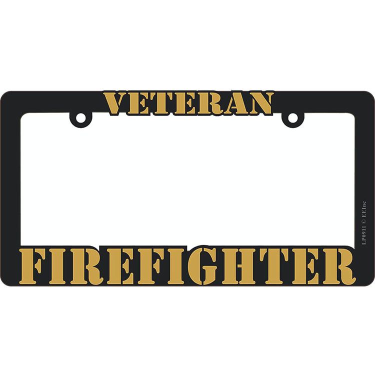 LP0911 Heavy Plastic License Plate Frame, Fire Fighter - 6 x 12 in.