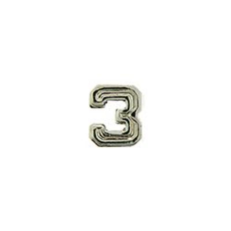 M7663 Dev-Numeral 3, Silver - 0.19 in.