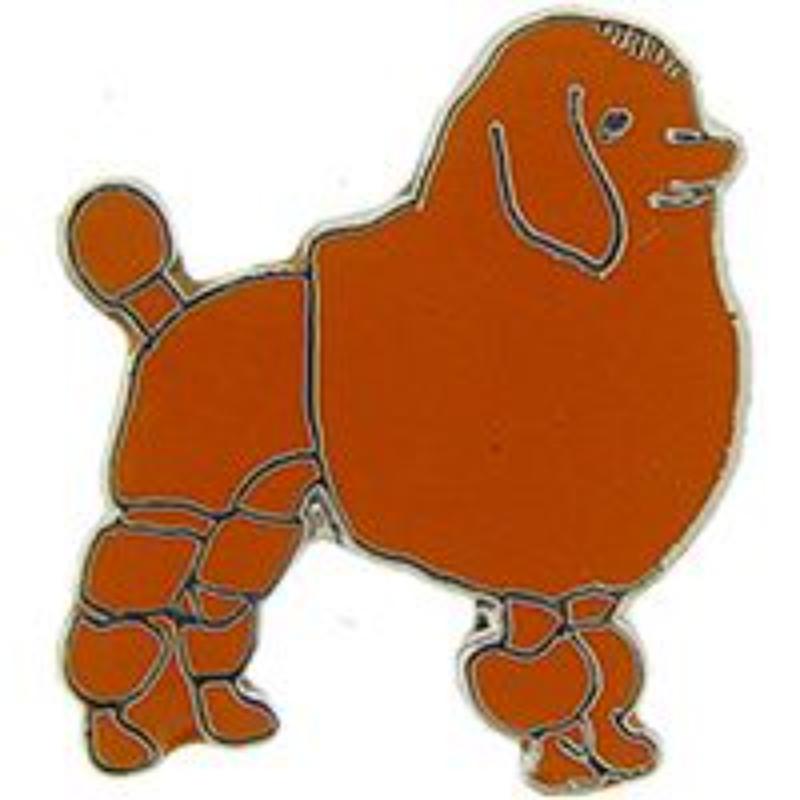 P00313 Pin - Dog, Poodle, Brown - 1 in.