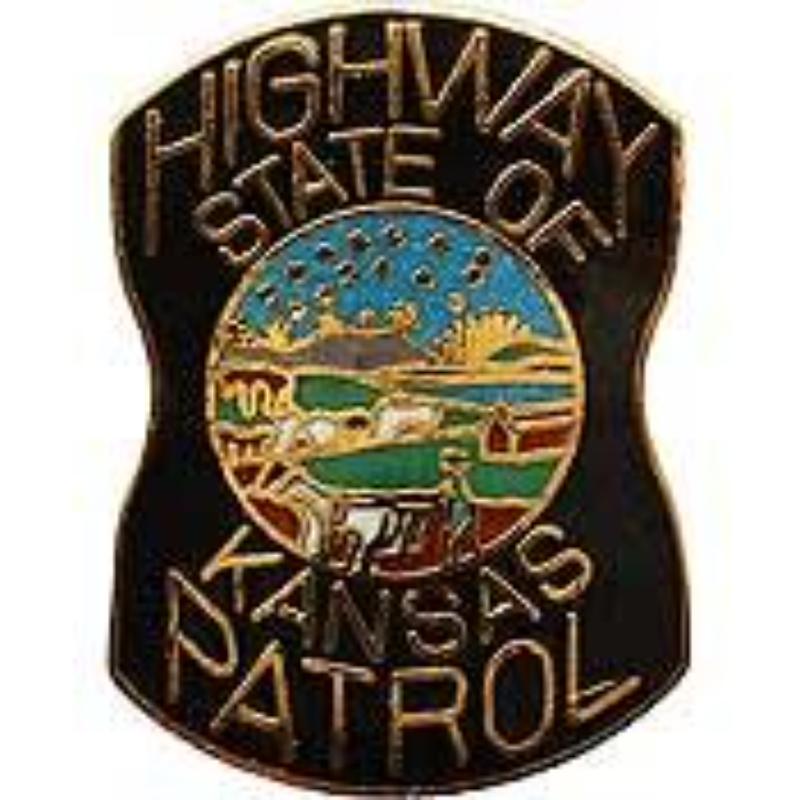 Picture of Eagle Emblems P02516 Pin - Police Patch&#44; Kansas - 1.125 in.