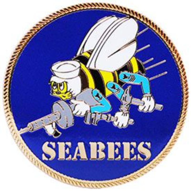 P03628 Pin - USN, Seabees, Logo - 1.5 in.