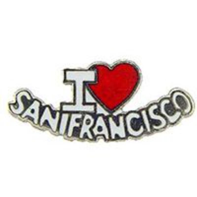 P03921 Pin - CA, SF, I Love - 1 in.