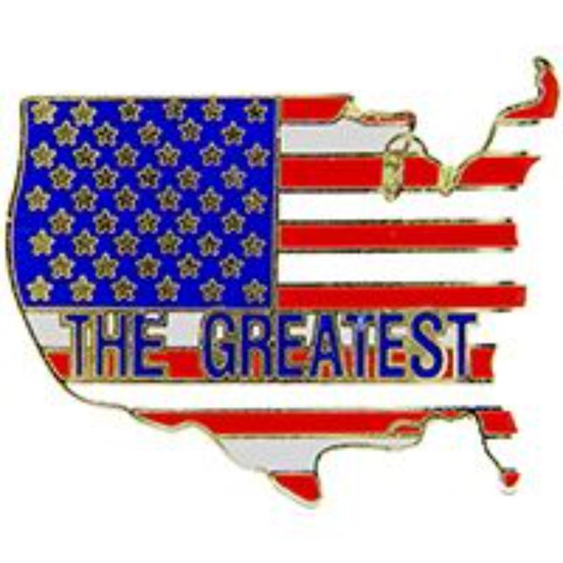 P14884 Pin - USA, Map, Greatest - 1.25 in.