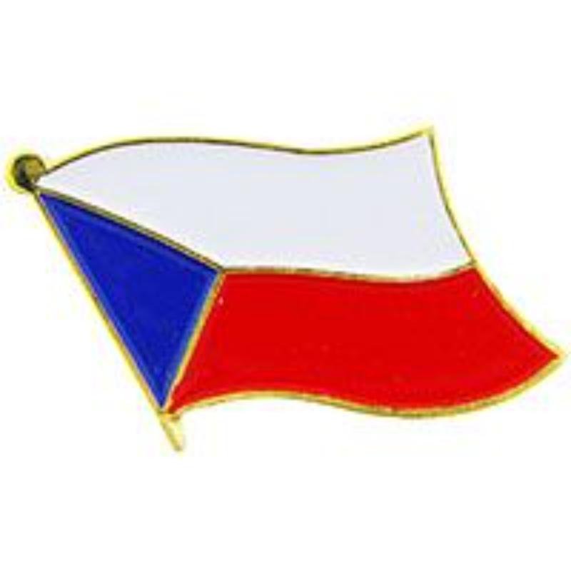 Czech Republic Flag Pin - Red/White/Blue - 1.625 in. - Durable Material