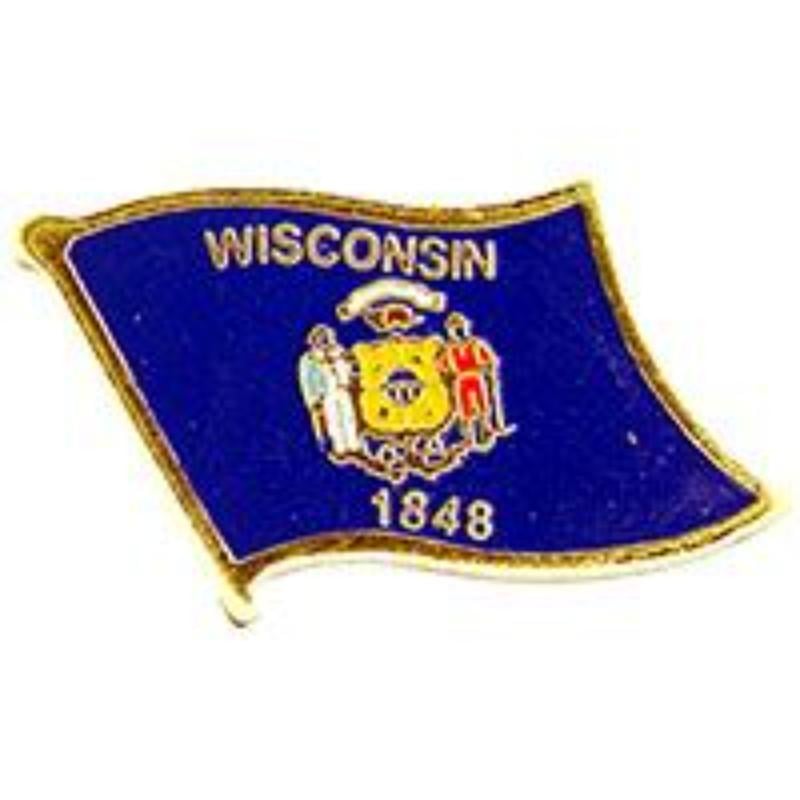 P09950 Flag Pin - Wisconsin - 1.625 in.