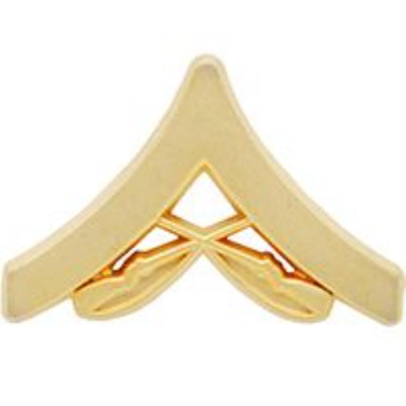 USMC E3 Lance Corporal Rank Pin - Gold - 0.88 in. Wide - Durable Design