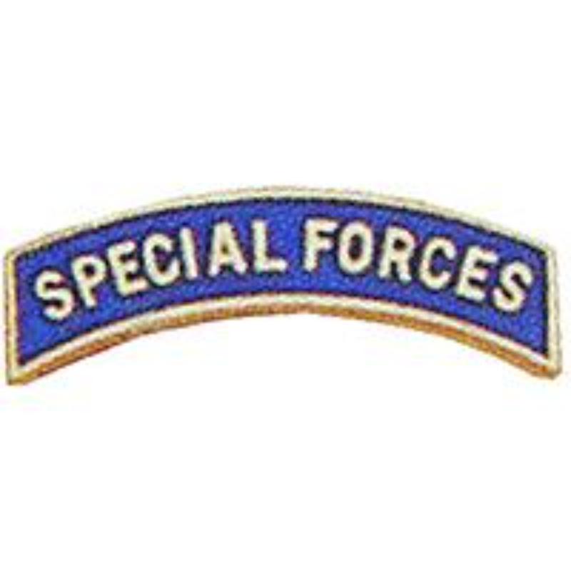 P12008 Pin - Special Forces, Tab - Gold & Blue - 1 in.