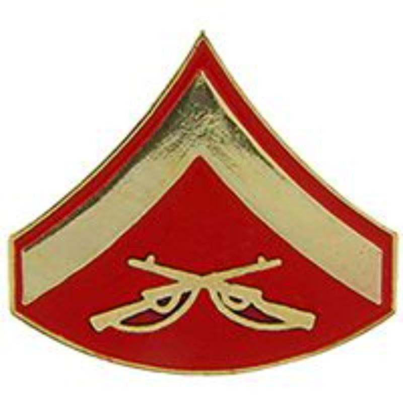 USMC E3 Lance Corporal Rank Insignia - Clear - 0.75 in. Wide