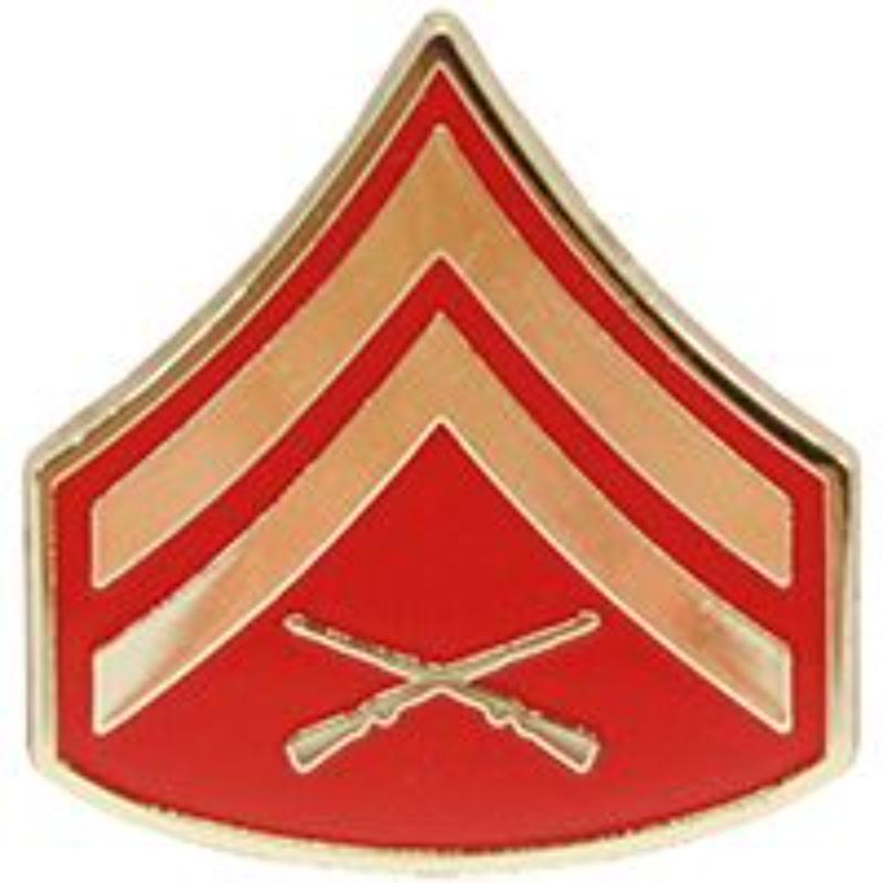 USMC E4 Corporal Rank Insignia - Clear - 0.75 in. Wide - Durable Material