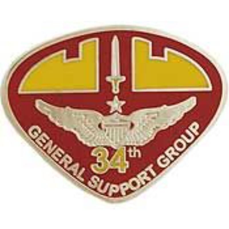 P14106 Pin - Army, 34th General Support - 1 in.