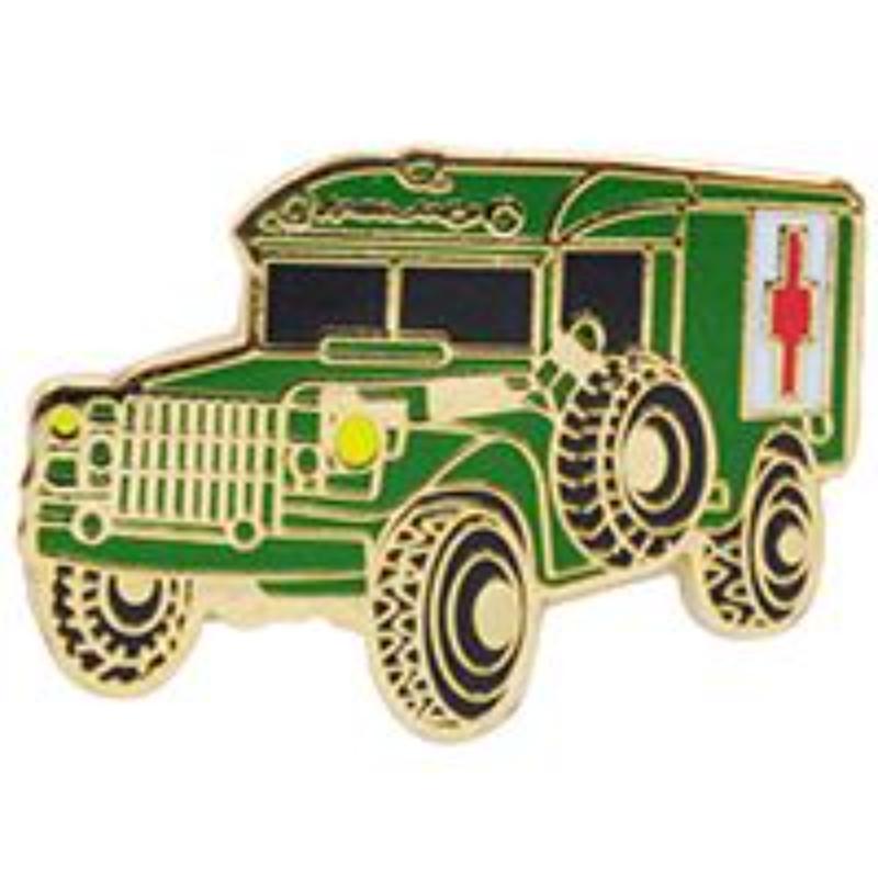 Military Ambulance Pin - Red/White/Blue - 1.125 in. - Durable Design