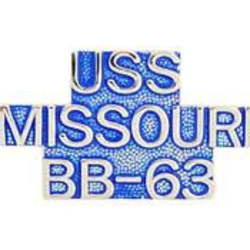 P14930 Pin - USS, Missouri - Script - 1 in.