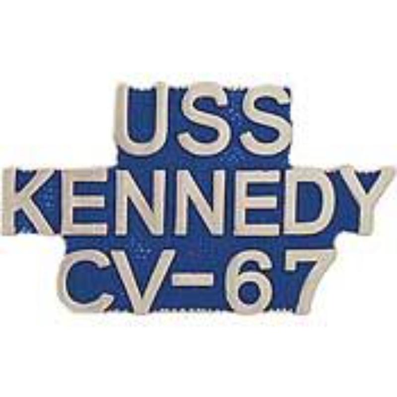 P14971 Pin - USS, Kennedy - Script - 1 in.