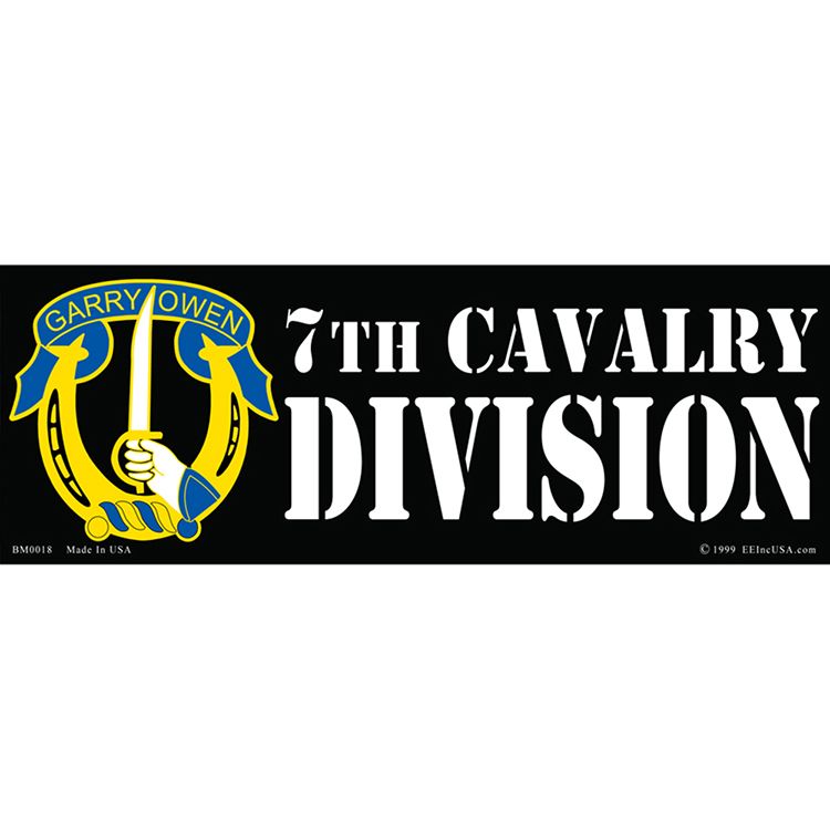 BM0018 Sticker - Army, 7th Cavalry Regiment - 3.5 x 10 in.