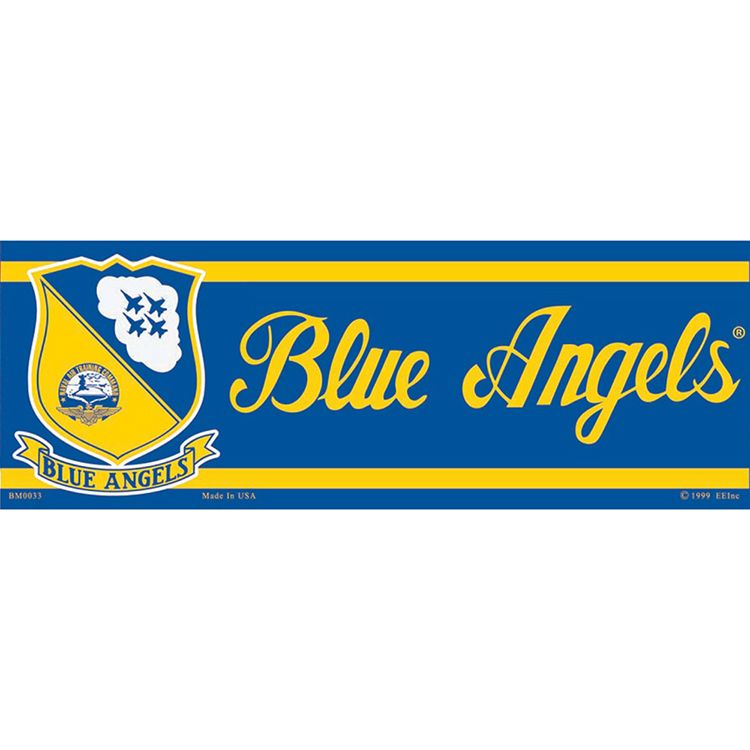 BM0033 Sticker - USN, Blue Angels - 3.5 x 10 in.