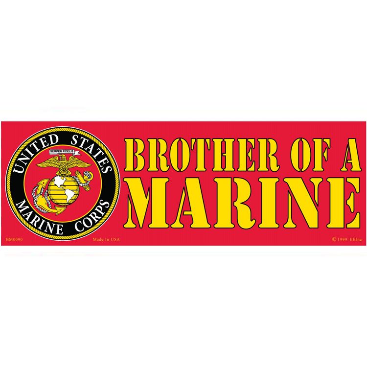 BM0090 Sticker - USMC, My Brother - 3.5 x 10 in.
